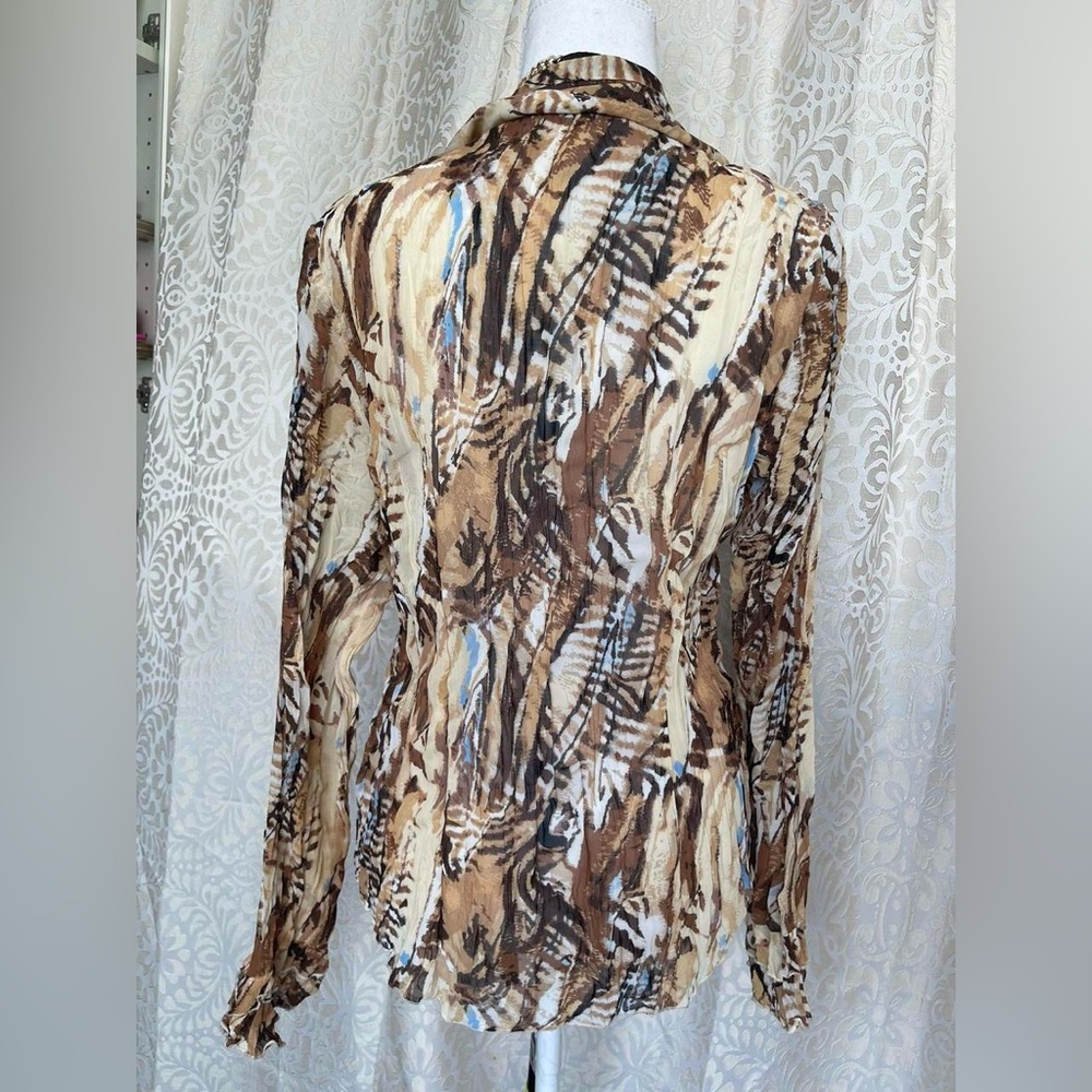 Violet & Claire Brown Patterned Button Down Shirt - image 3